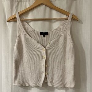 7 for All Mankind Knit Button Up Tank